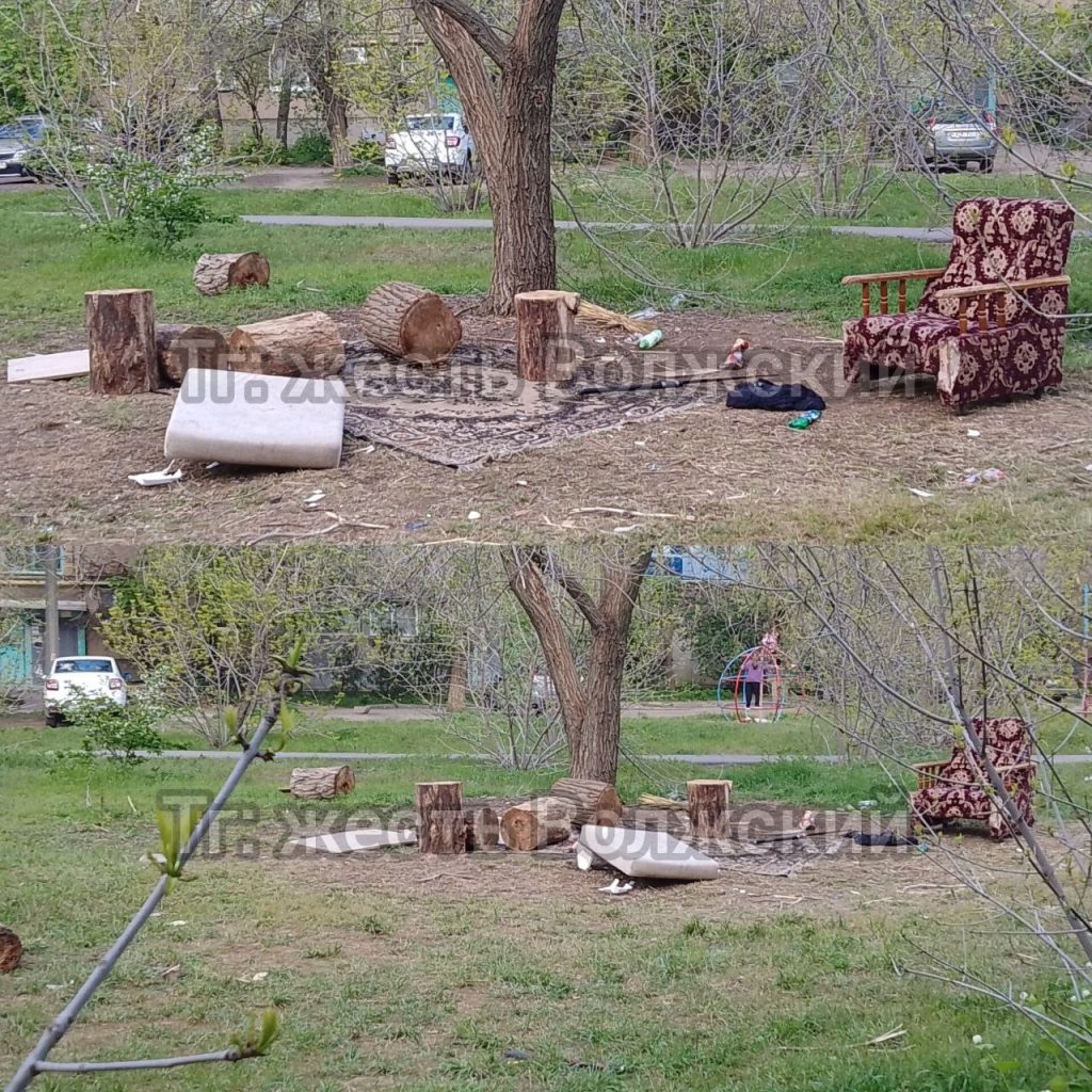 Подростки устроили импровизированное «логово» на площади Труда из мусора