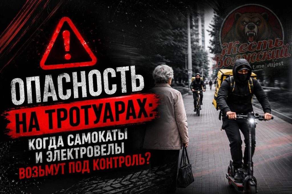 Жители Волжского требуют порядка на тротуарах из-за лихачей на самокатах