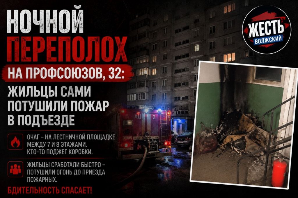 Ночной пожар в многоэтажке на бульваре Профсоюзов: жильцы справились своими силами