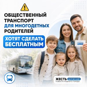 Для многодетных семей предложили ввести бесплатный проезд на транспорте по всей России