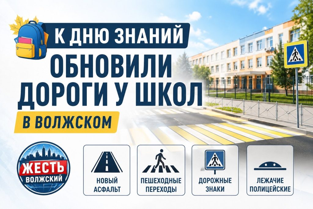 В Волжском обновили дороги у школ к началу учебного года