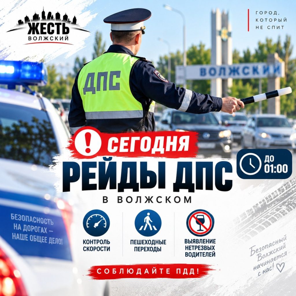 В Волжском усилят контроль на дорогах: рейды ДПС продлятся до полуночи