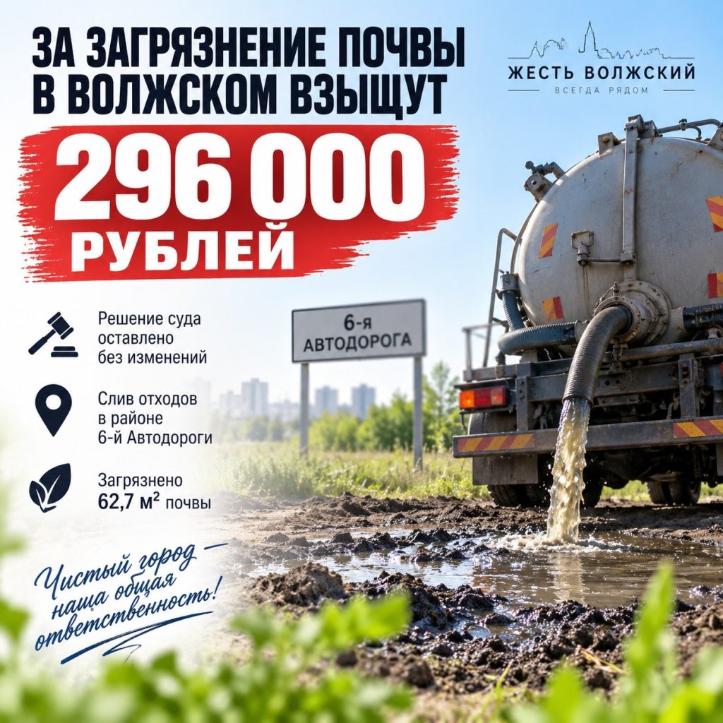 С ООО «Тора» взыщут 296 тысяч рублей за загрязнение почвы в Волжском