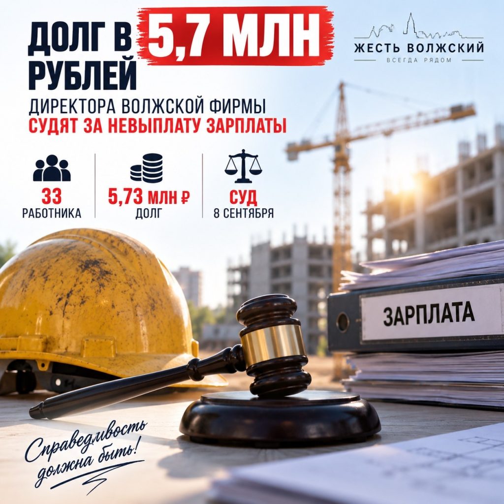 Директора волжской строительной компании осудят за долги по зарплате