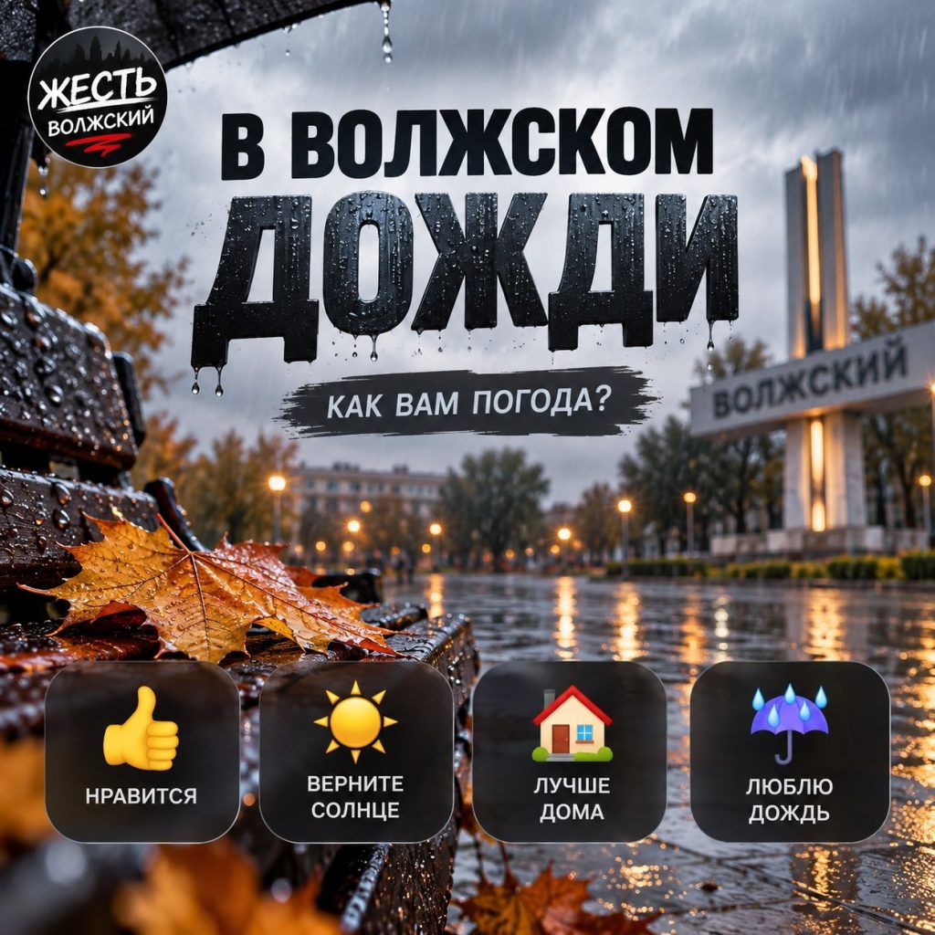 Осень вернулась в Волжский: город накрыл дождь