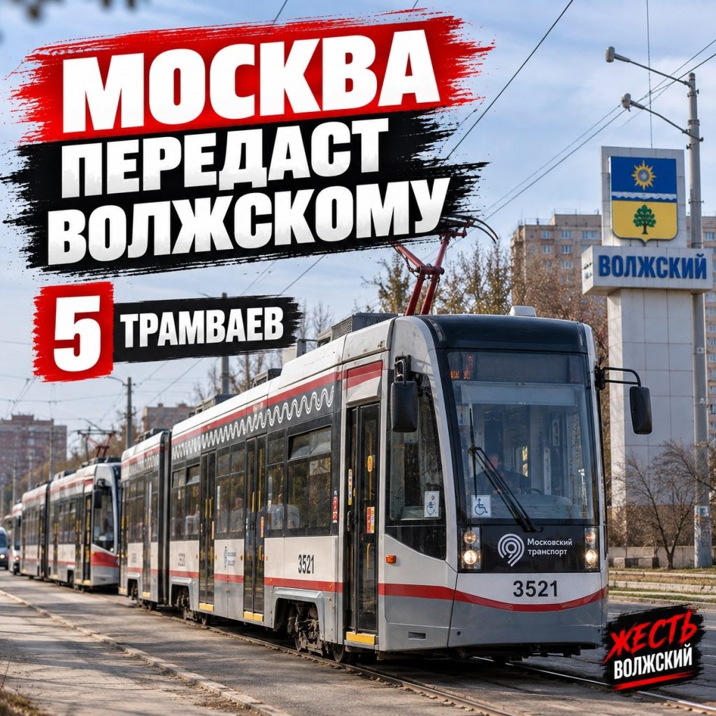 Трамвайный парк Волжского пополнят пять низкопольных вагонов из Москвы