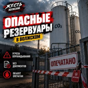 В Волжском опечатали резервуары с углекислотой из-за риска опрокидывания