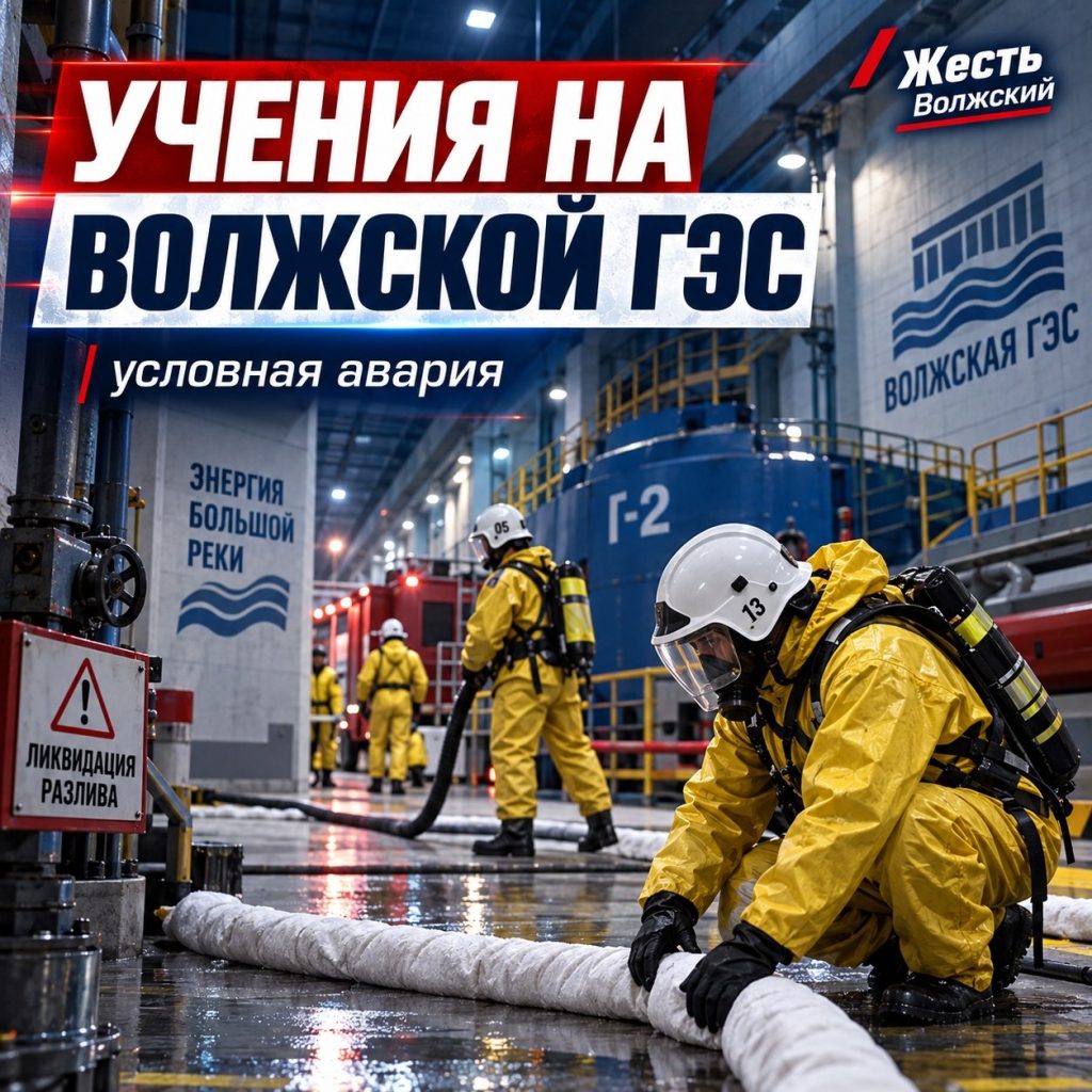 На Волжской ГЭС отработали действия при условной утечке турбинного масла