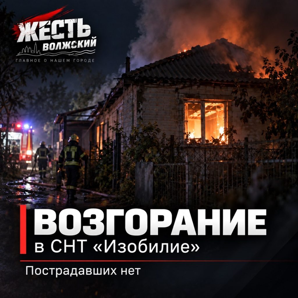 В волжском СНТ «Изобилие» загорелся одноэтажный дом