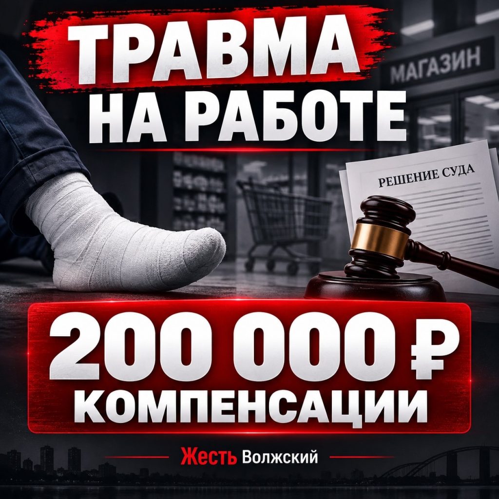 Работница магазина в Волжском отсудила 200 тысяч рублей за перелом ноги на работе