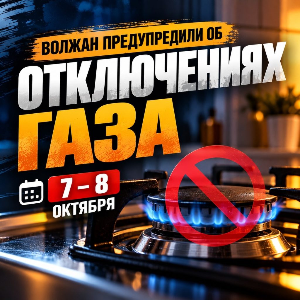 Волжан предупредили о плановых отключениях газа 7 и 8 октября