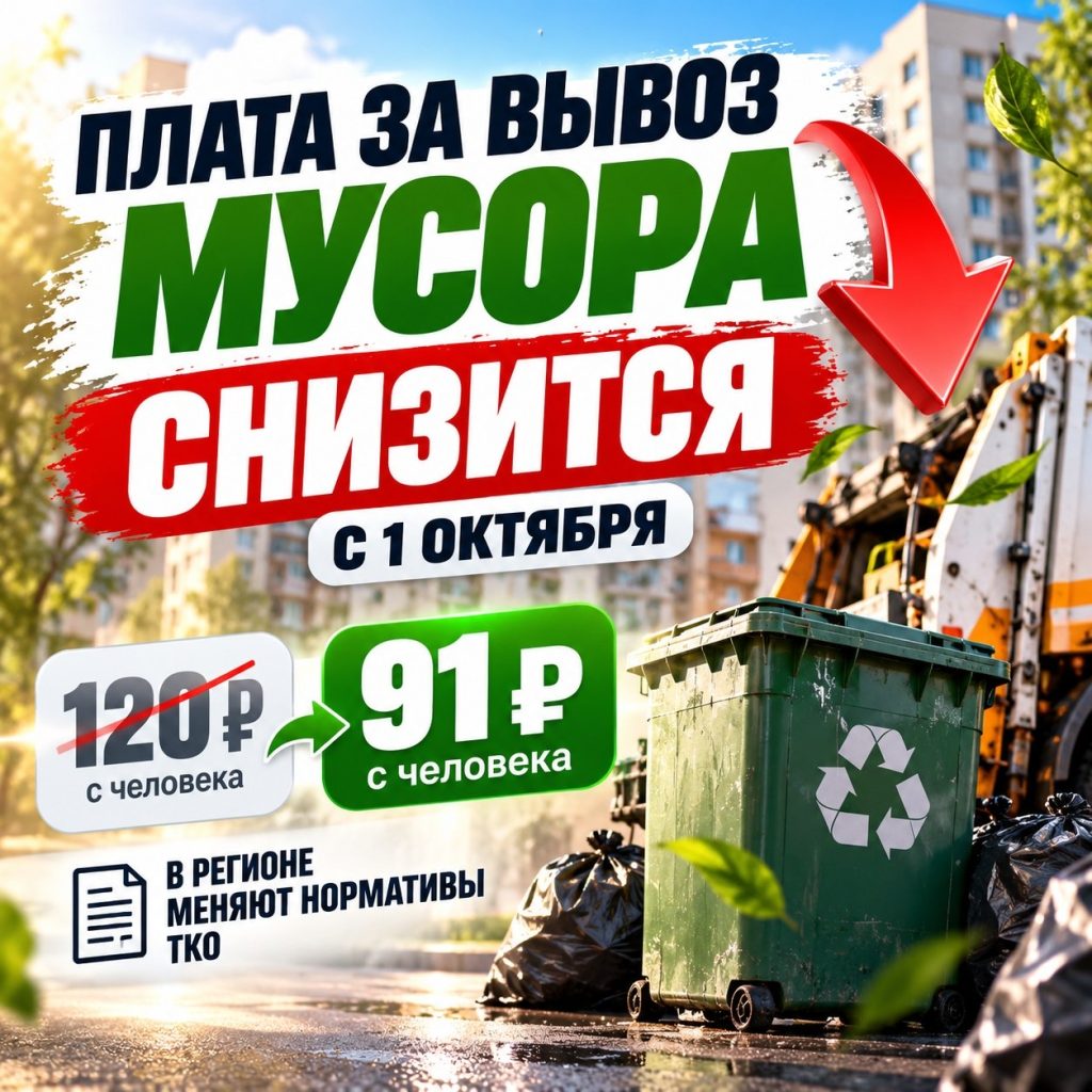 В Волгоградской области снижается плата за вывоз мусора: новые нормативы ТКО с 1 октября