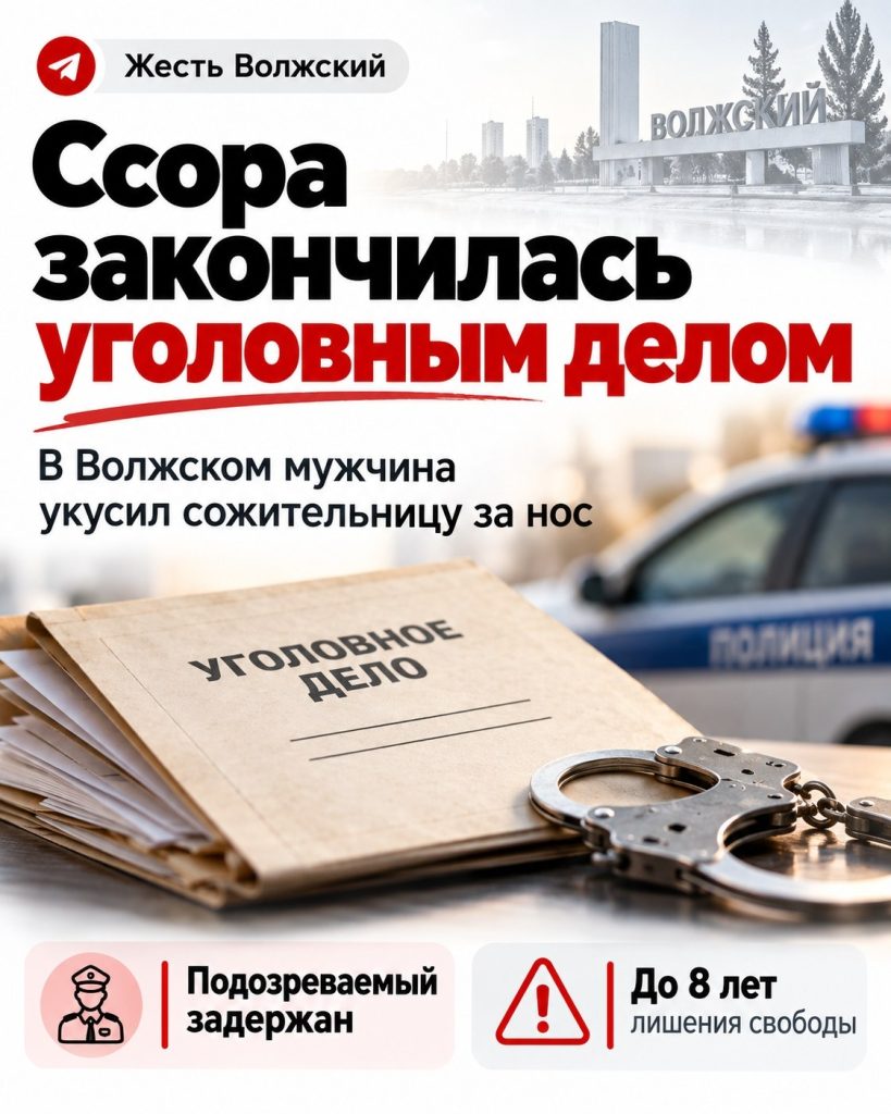 Житель Волжского укусил сожительницу за нос и стал фигурантом уголовного дела
