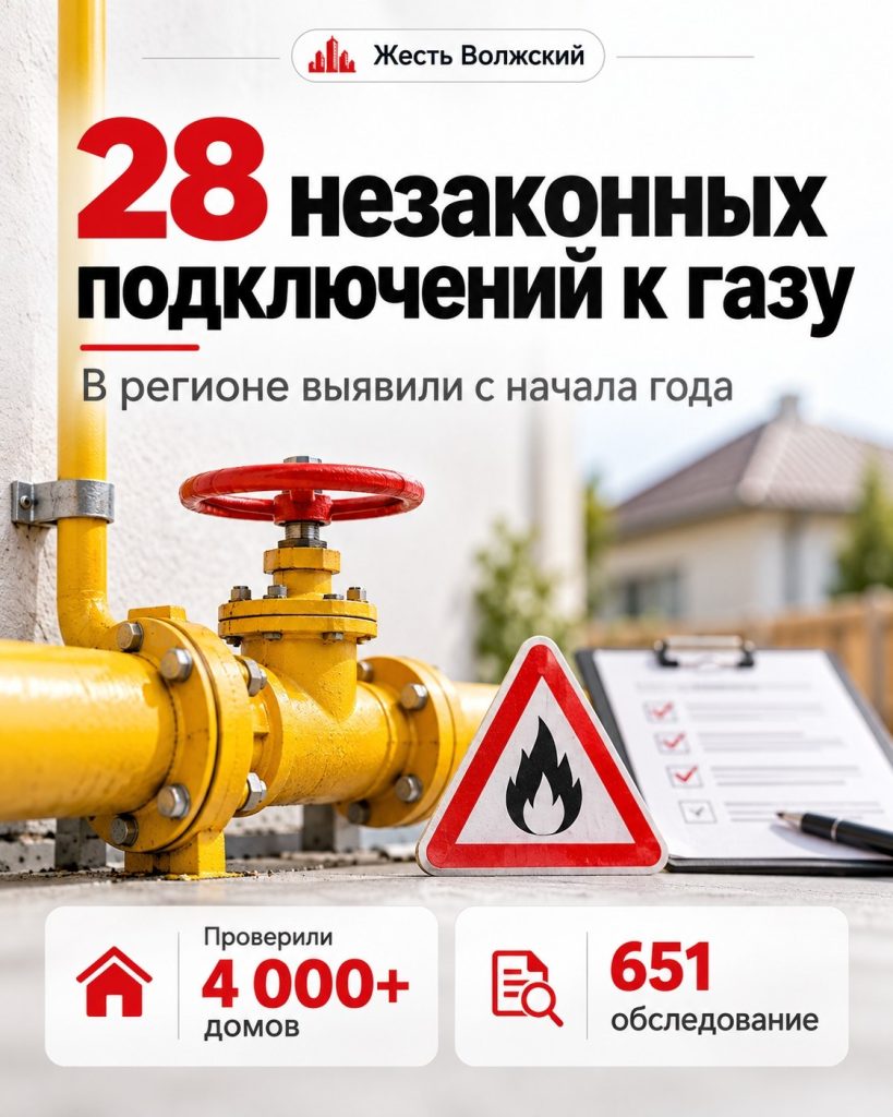 В Волгоградской области выявили 28 незаконных подключений к газу