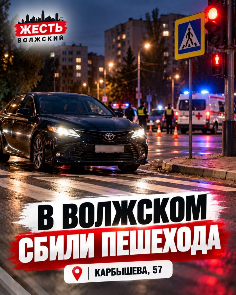 В Волжском водитель Toyota Camry сбил пешехода на красный свет