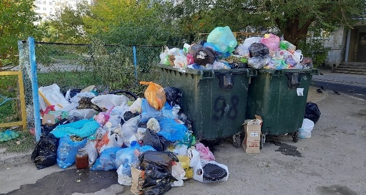 Жители дома на улице Мира жалуются на переполненные контейнеры и зловонные лужи