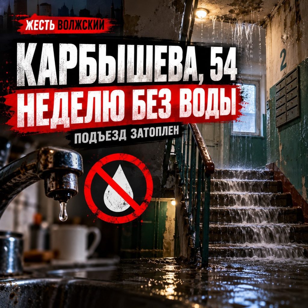 На Карбышева, 54 неделю нет холодной воды из-за аварии
