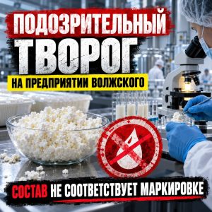 В волжском твороге нашли признаки фальсификации