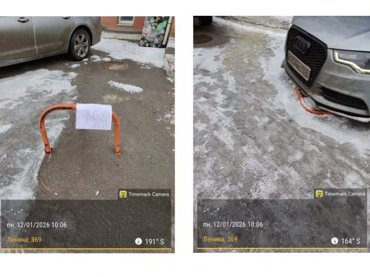 Незаконные парковочные барьеры на проспекте Ленина подлежат демонтажу