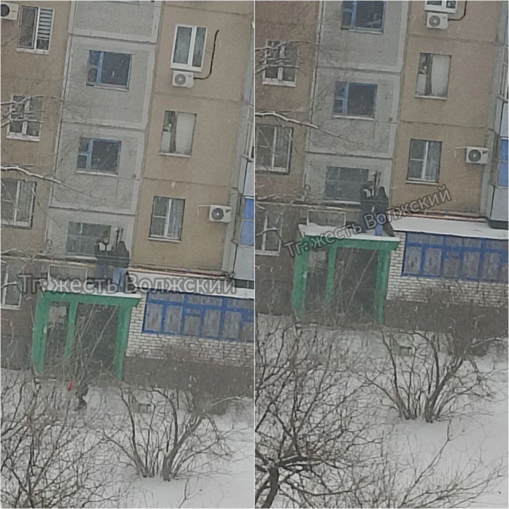 Подростки устроили опасные игры на козырьке подъезда в Волжском
